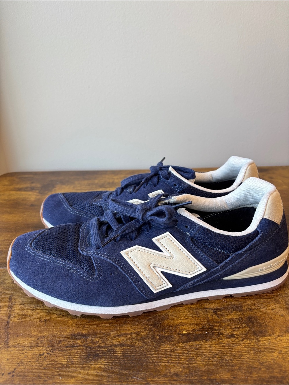 New Balance 996 Navy with White Accent Running Sneakers
